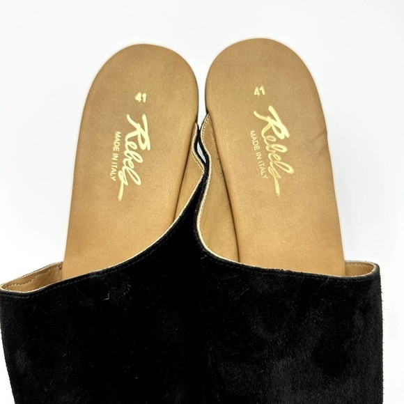 Rebels Orlanda Asymmetrical Platform Clog Black Suede - Picture 7 of 9